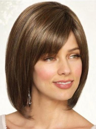 Bob Wig Fabulous Bobs Straight Brown Full Hand Tied Wig