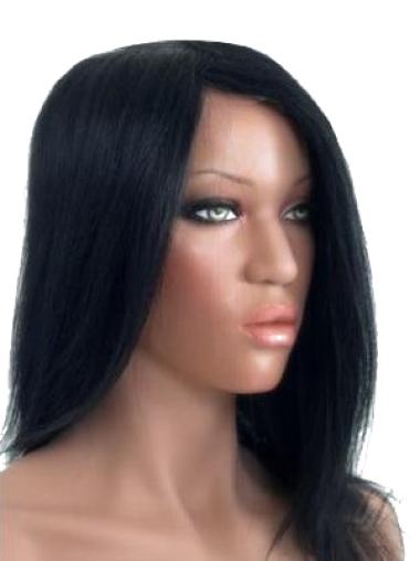 Long Gray Human Hair Wigs Black Straight Long Beautiful 100% Human Hair Wigs Hand Tied