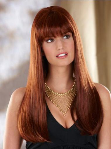 Long Straight Hair Wigs Lace Front Synthetic Straight Long Auburn Wig