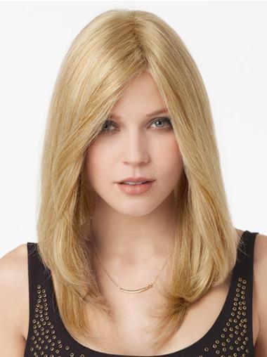 Long Hair Wigs Human Hair Straight Human Hair Blonde Lace Front Wigs Without Bangs