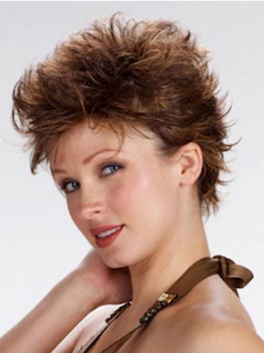 Wavy Synthetic Wig Brown Wavy Cropped Best Looking Synthetic Wigs