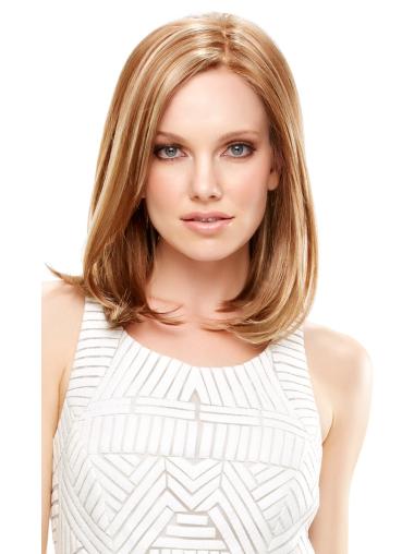 Without Bangs Straight Wigs Synthetic Straight Lace Front Fabulous Medium Lenght Blonde Wigs
