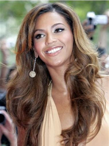 Wavy Long Wigs With Bangs 18 Inches Beyonce Synthetic Heat Friendly Wigs