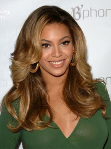 Human Hair Wigs Long Brown Without Bangs 18" Designed Beyonce Human Brazilian Lace Front Wigs
