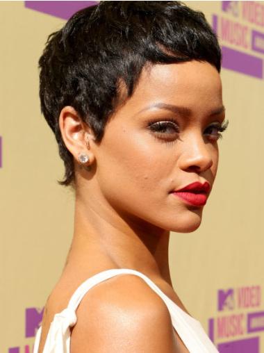 Capless Wigs Look Natural Capless Boycuts Cropped Ideal Rihanna Black Celebrity Style Wigs