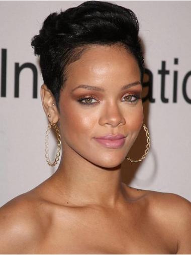 Cropped Wigs Human Hair Best 6" Capless Boycuts Cropped Rihanna Human Hair Black Affordable Wigs
