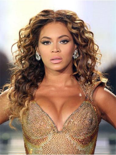 Long Human Hair Wigs Online Brown Without Bangs Curly 20" Beyonce Wigs Human Hair