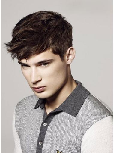 Human Hair Short Pixie Wigs Lace Front Straight Ideal Human Hair Wig For Men