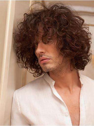 100 Human Hair Short Wigs Auburn Short Exquisite Mens Curly Wig