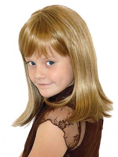 Synthetic Wigs Hand Tied Straight Shoulder Length Synthetic Affordable Lace Wigs Blonde