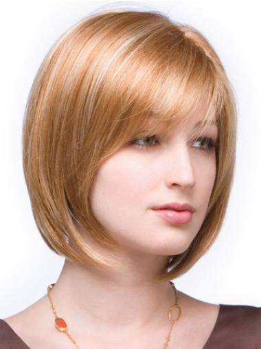Grey Bob Wig Synthetic Auburn Chin Length Gorgeous Synthetic Bob Lace Front Wig