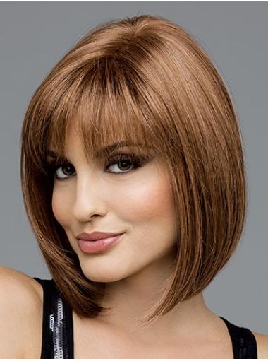 Bob Wig Brown Straight Chin Length Synthetic Discount Short Bob Lace Wigs