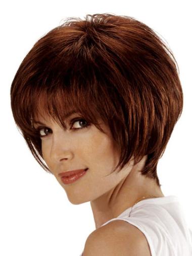 Human Hair Bobs Style Wigs Auburn Chin Length Straight Lace Front Human Hair Wigs