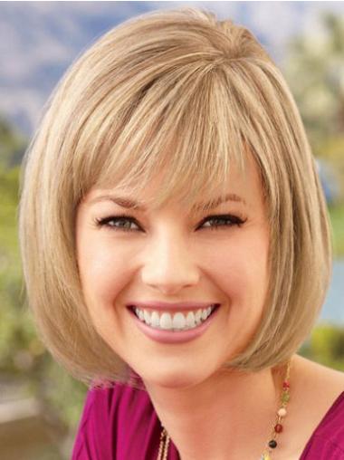 Light Bob Wigs For Buy Blonde Chin Length Synthetic Suitable Bob Lace Wig