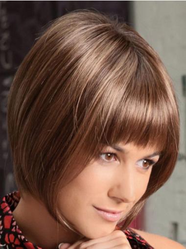 Bob Wigs Afortable Auburn Chin Length Affordable Bob Glueless Synthetic Lace Front Wigs