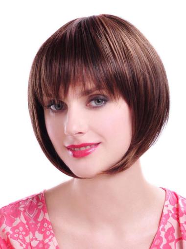 Bob Wigs With Use Synthetic Auburn Straight Chin Length Bob Hairstyles Wigs