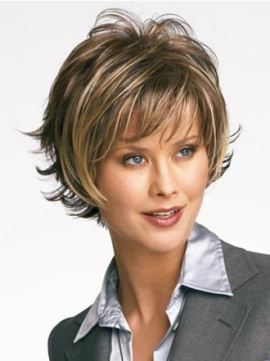Short Wavy Hair Wigs Exquisite Brown Layered Styles For Short Wavy Hair