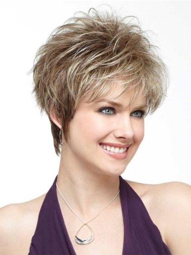 Capless Synthetic Wigs Synthetic Blonde Lace Straight Short Baby Hair Wig