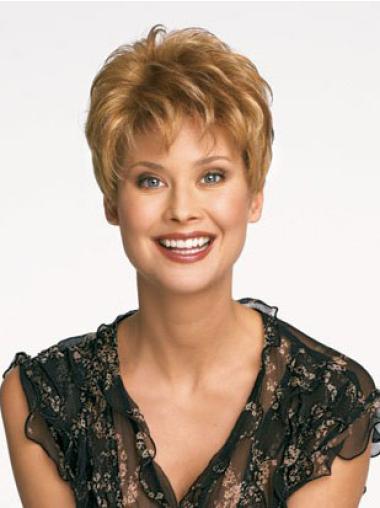 Short Wavy Wigs Cropped Synthetic 4 Inches Natural Short Blonde Wigs