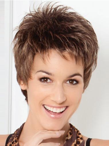 Lace Wigs Look Natural Synthetic Straight Boycuts Lace Front Wigs Short Cut