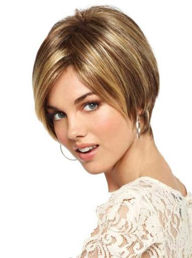 Short Beautiful Bob Wig Synthetic Straight Online Custom Made Wigs For Cancer Patients