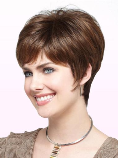 Straight Short Boycuts Wigs Short Boycuts Discount Wigs For Cancer Patients