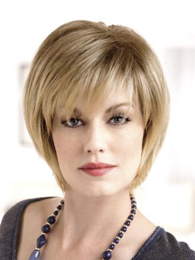 Short Straight Bob Wigs Chin Length Synthetic 8 Inches Blonde Bob The Best Monofilament Wigs