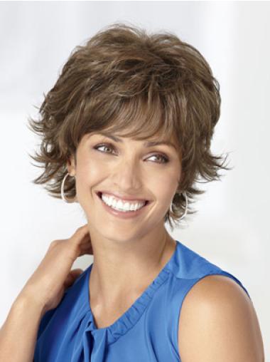 Short Wet And Wavy Wigs 8 Inches Wavy Brown Classic High Rated Synthetic Wigs