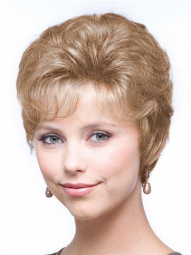 Short Wet And Wavy Wigs Cropped Exquisite Wavy Classic Synthetic Blond Wigs