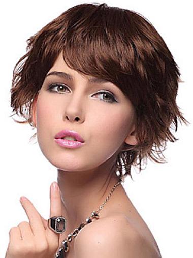 Wet And Wavy Wigs Short Convenient Synthetic Wavy Short Auburn Wig