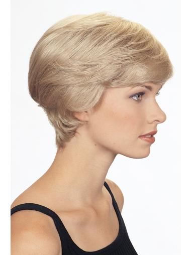 Short Wavy Boycuts Wig Fashion Capless Blonde Short Wigs For White People