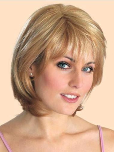 Bob Wigs With Use Suitable 10 Inches Straight Blonde Bob Lace Front Synthetic Wig