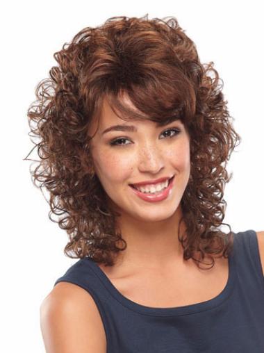 Shoulder Length Curly Wigs Fashion Shoulder Length Auburn Classic Curly Lace Front Wigs