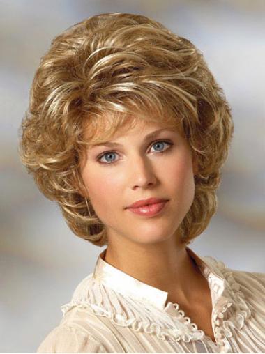 Chin Length Wigs Curly Curly Chin Length Blonde Classic Short Synthetic Hair Wigs