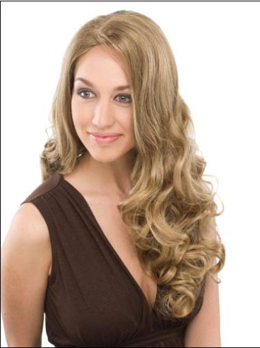 Long Curly Wigs Synthetic Without Bangs Blonde Flexibility Long Curly Wig
