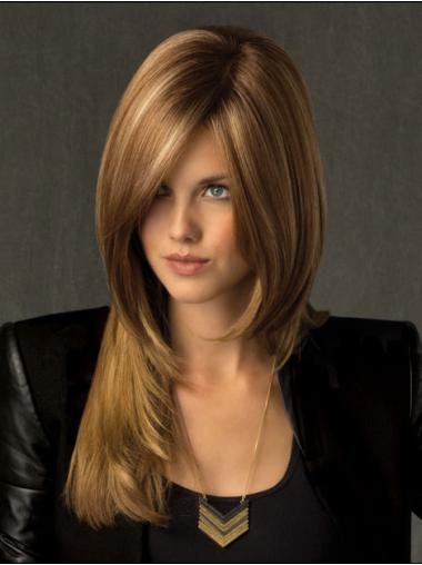 Long Hair Synthetic Wigs With Bangs Lace Front Straight Durable Blonde Long Wigs
