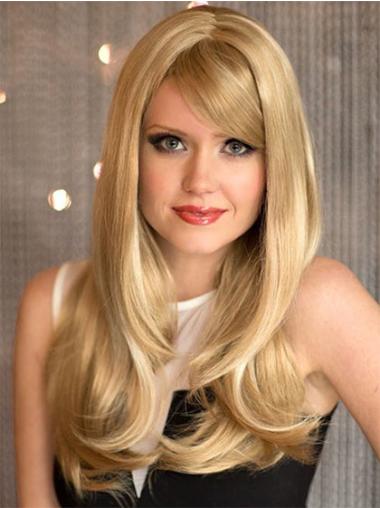 Long Wavy Wig With Bangs Blonde Ideal Very Long Haired Wigs