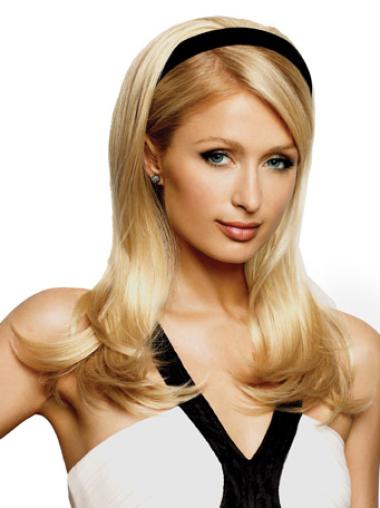 Long Straight Wigs Exquisite Long Capless Straight Blonde Half Wig