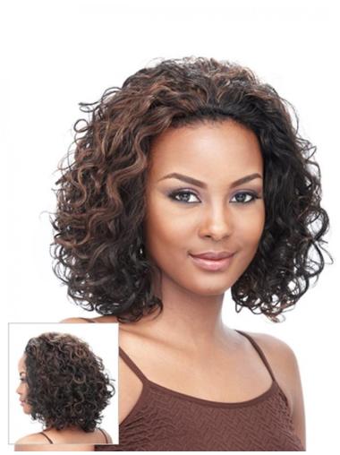 Chin Length Hair Wigs Capless Brown Flexibility Curly Hair Wigs Synthetic