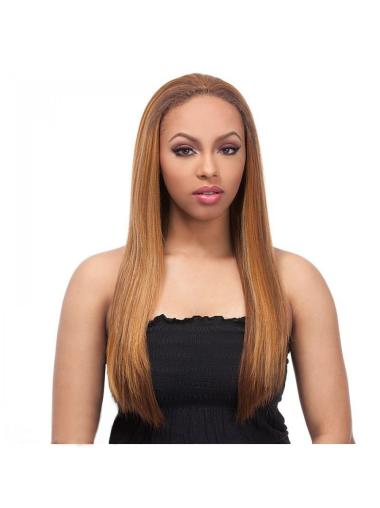 Long Gray Human Hair Wigs Sleek Capless Straight Long Half Wigs For Black Women