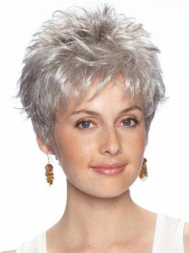 Short Grey Wigs For Ladies Incredible Synthetic Lace Front Wavy Grey Silver Wig