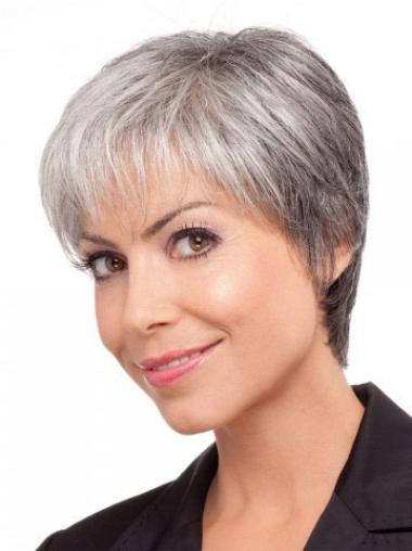 Short Grey Hair Wigs Great Short Lace Front Synthetic Grey Colored Wigs