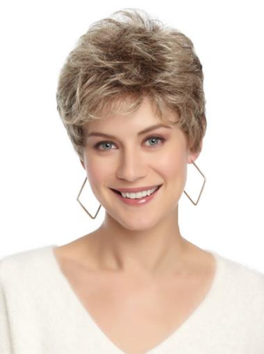 Short Grey Hair Wigs No-Fuss Cropped Wavy Better Synthetic Wig Grey