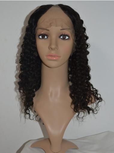 Shoulder Length Human Hair Wigs Black Curly Shoulder Length Modern U Part Natural Hair Wig