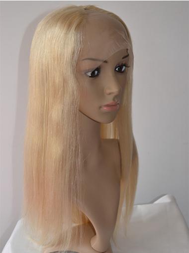 Long Straight Human Hair Wigs Blonde Straight Long Top U Part Wig Natural Hair
