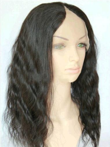 Long Blonde Human Hair Wig 16" Long Wavy Black Inexpensive Human Hair Wigs