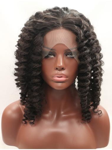 Shoulder Length Wigs Synthetic Without Bangs Shoulder Length Lace Front Wigs For Black Hair