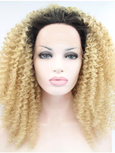 Long Wigs Kinky 16 Inches Hairstyles Synthetic Lace Wig