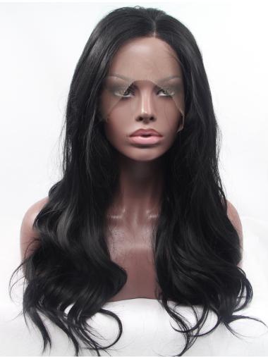 Long Wavy Wigs Without Bangs Wavy Synthetic 18 Inches Comfortable Lace Front Wigs That Look Natural
