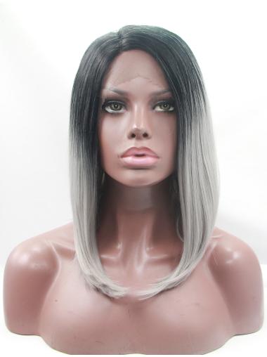Straight Wigs Chin Length Straight Chin Length 12 Inches Beautiful Lace Front Medium Length Wig